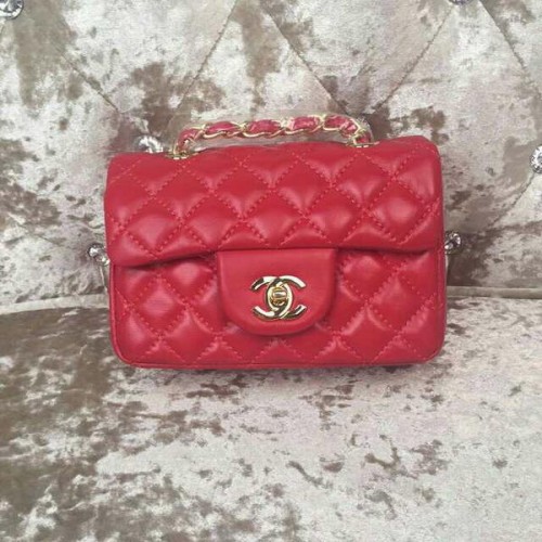 Chanel Classic MINI Flap Bag Schafsleder A1115 Rot