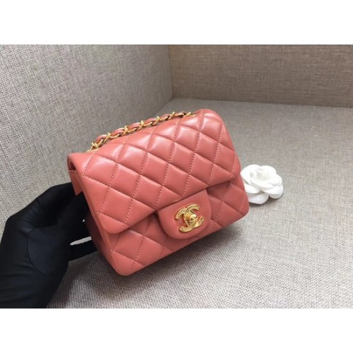 Chanel Classic MINI Flap Bag Original Schafsleder A1115 Rotgoldkette