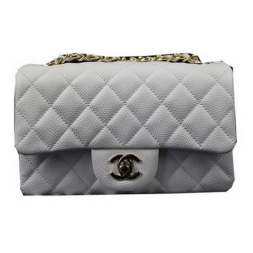 Chanel Classic MINI Flap Bag Weiß Cannage Muster CF1119 Gold