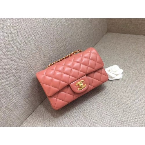 Chanel Classic MINI Flap Bag Original Schafsleder A1116 Rotgoldkette