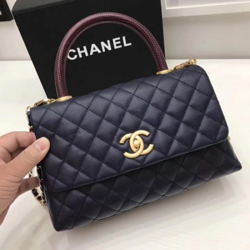 Chanel Classic Red Top Handle Bag Royal Original Leder A92991 Gold