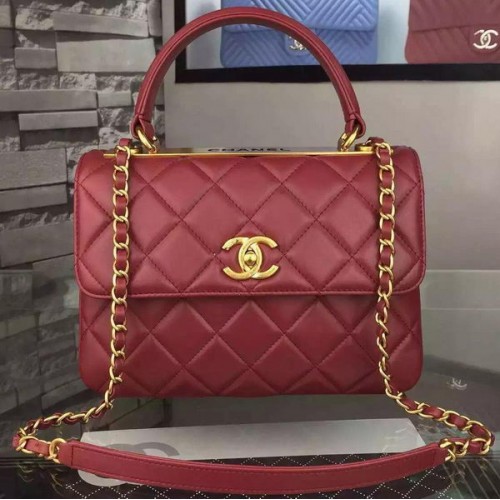 Chanel Classic Top Flap Bag Burgund Original Leder A98079 Gold