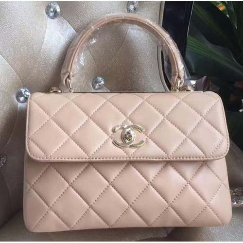Chanel Classic Top Flap Bag Original Schafsleder A92236 Apricot