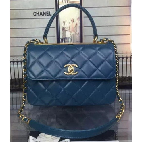 Chanel Classic Top Flap Bag Original Schafsleder A92236 Blau