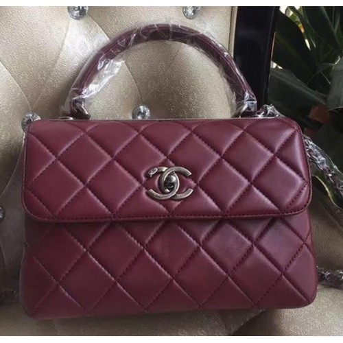 Chanel Classic Top Flap Bag Original Schafsleder A92236 Burgund