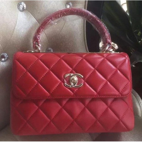 Chanel Classic Top Flap Bag Original Schafsleder A92236 Rot