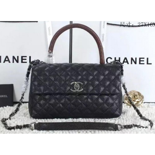 Chanel Classic Top Handle Bag Cannage Muster A92991 Rot