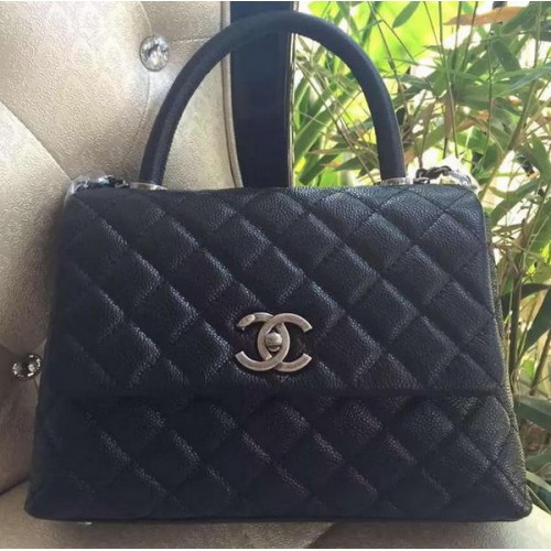 Chanel Classic Top Handle Bag Original Cannage Muster A95169 Schwarz