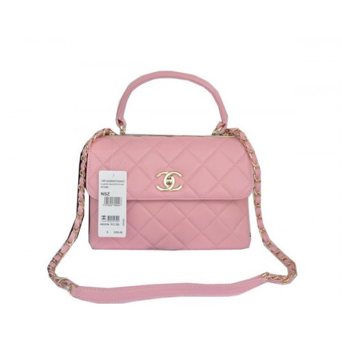 Chanel Classic Top Handle Bag Original Schafsleder CHA92236 Pink