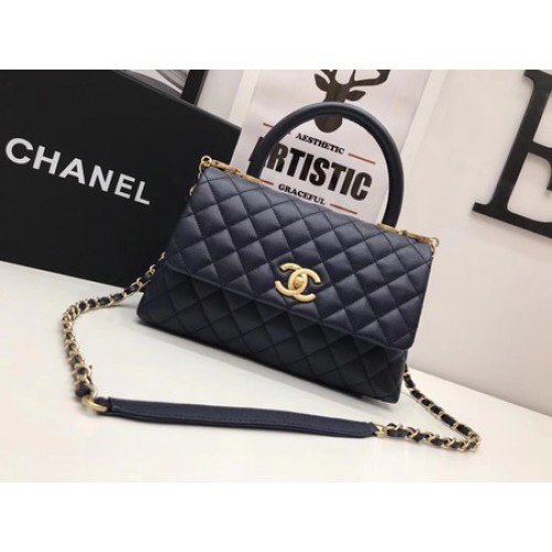 Chanel Classic Top Handle Bag Royal Original Leder A92991 Gold