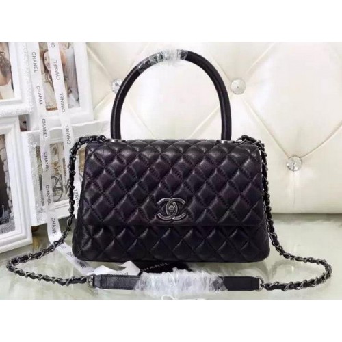 Chanel Classic Top Handle Bag Schafsleder A92991 Schwarz