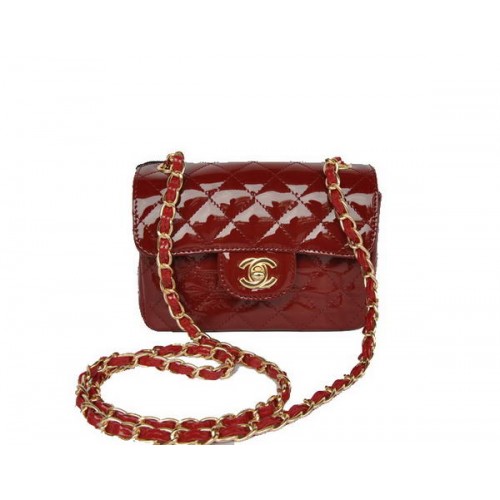 Großhandel Chanel Classic Mini Flap Bag 1115 Bordeaux Patent Gold Hardware