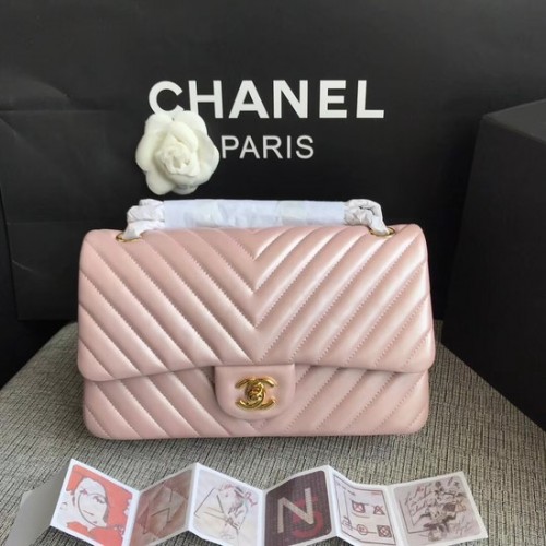 Chanel Classic Original Schaffell-Leder-Umhängetasche 1112V Rotgoldkette