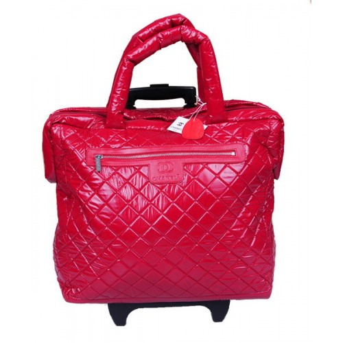 Chanel CoCo Cocoon Gesteppter Nylon-Trolley A47205 Rot