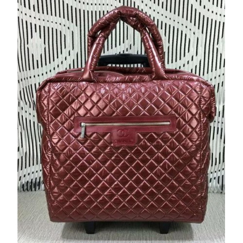 Chanel CoCo Nylon Trolley A33045 Burgund