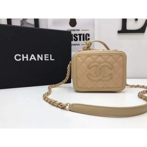 Chanel Kosmetiktasche Original Cannage Muster A93341 Apricot