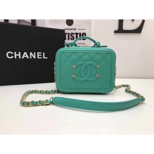 Chanel Kosmetiktasche Original Cannage Muster A93341 Grün