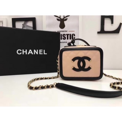 Chanel Kosmetiktasche Original Cannage Muster A93341 Pink&Schwarz