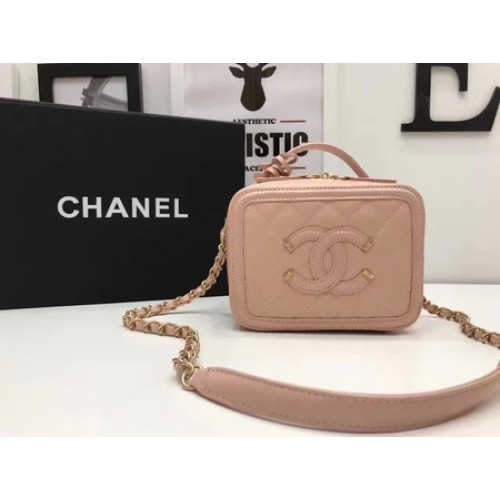 Chanel Kosmetiktasche Original Cannage Muster A93341 Pink