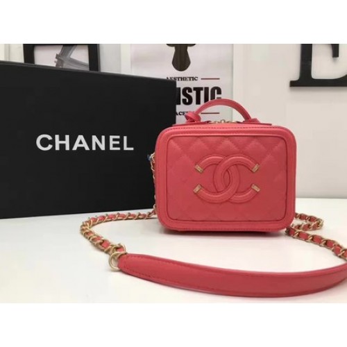 Chanel Kosmetiktasche Original Cannage Muster A93341 Rot