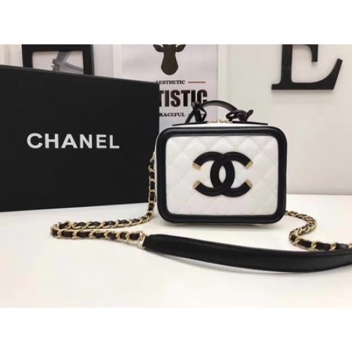 Chanel Kosmetiktasche Original Cannage Muster A93341 Weiß