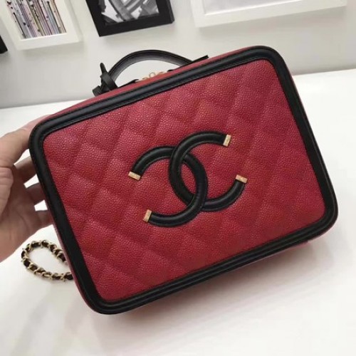 Chanel Kosmetiktasche Original Schafsleder A58695 Rot