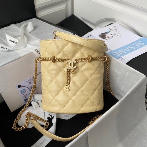 Chanel Beutel mit Kordelzug Gold Metal AS3116 gelb