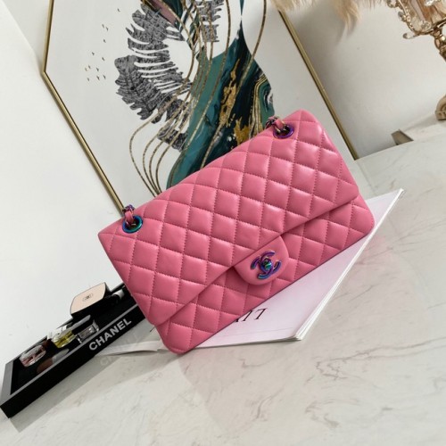 Chanel Flap Lammleder Umhängetasche 1112 rosa