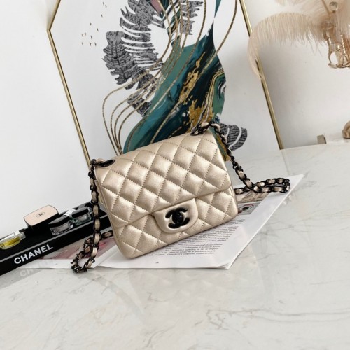 Chanel Flap Lammleder Umhängetasche 1115 Gold