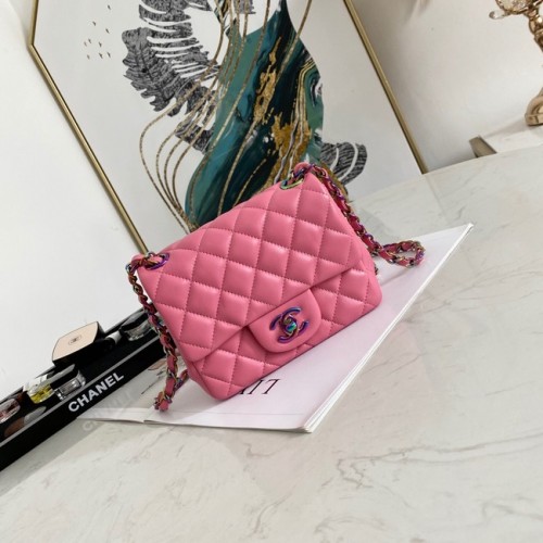 Chanel Flap Lammfell Umhängetasche 1115 rosa