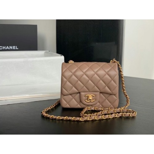 Chanel Flap Lammleder Umhängetasche AS1115 Taupe