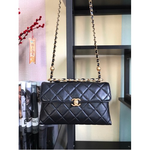 Chanel Flap Lammleder Umhängetasche AS1267 schwarz