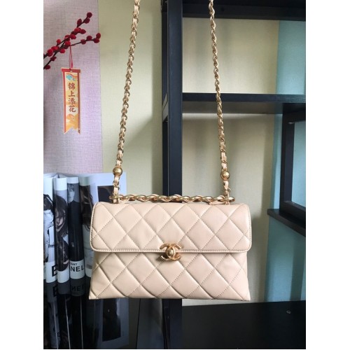 Chanel Flap Lammleder Umhängetasche AS1267 creme