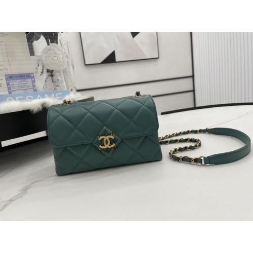 Chanel Flap Lammleder Umhängetasche AS2556 grün