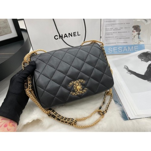 Chanel Flap Lammleder Umhängetasche AS2975 schwarz
