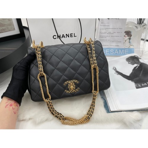 Chanel Flap Lammleder Umhängetasche AS2976 schwarz