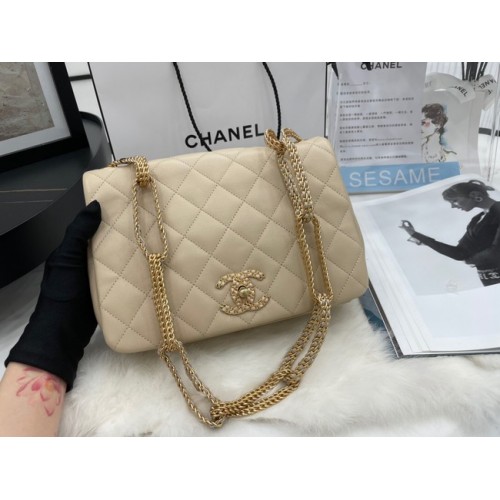 Chanel Flap Lammleder Umhängetasche AS2976 creme