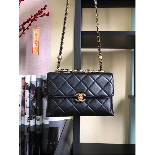Chanel Flap Lammleder Umhängetasche AS3011 schwarz