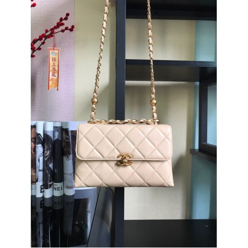 Chanel Flap Lammleder Umhängetasche AS3011 creme