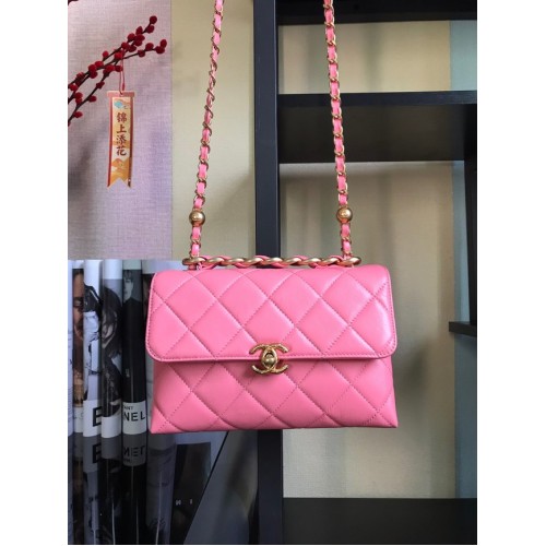 Chanel Flap Lammleder Umhängetasche AS3011 rosa