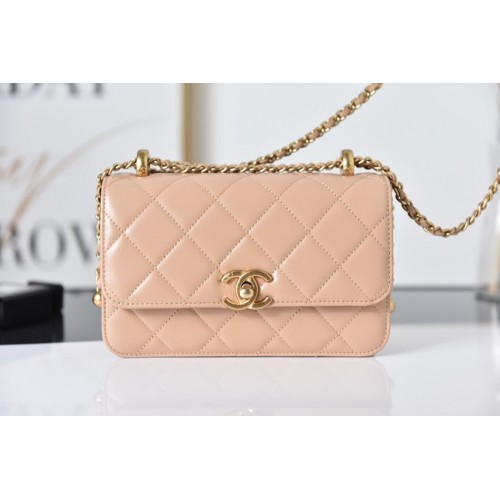 Chanel Flap Lammleder Mini Umhängetasche AS2615 rosa