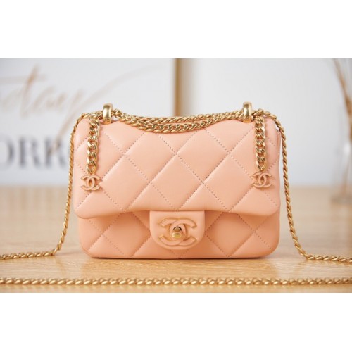 Chanel Flap Lammleder Mini Umhängetasche AS3113 rosa