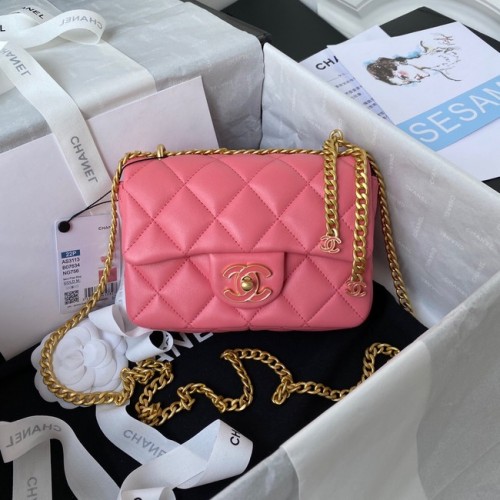 Chanel Flap Lammleder Mini Umhängetasche AS3113 rosa