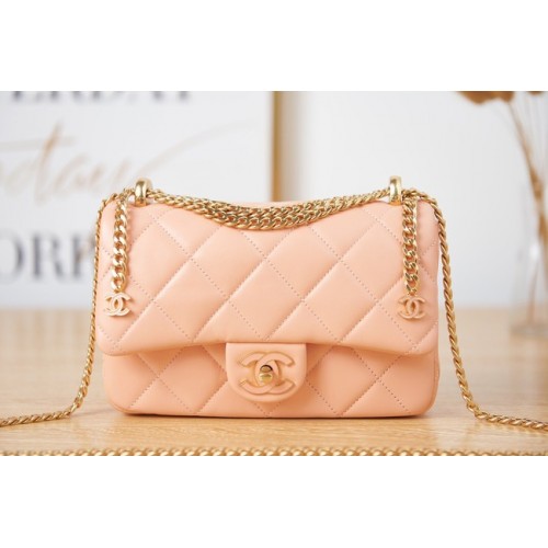 Chanel Flap Lammleder kleine Umhängetasche AS3114 rosa