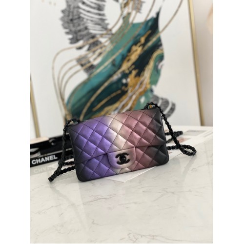 Chanel Flap Mirage Lammfell Umhängetasche AS1116 schwarz