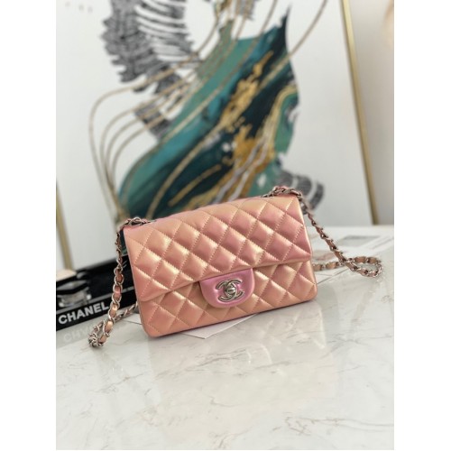 Chanel Flap Mirage Schultertasche aus Lammleder AS1116 rosa