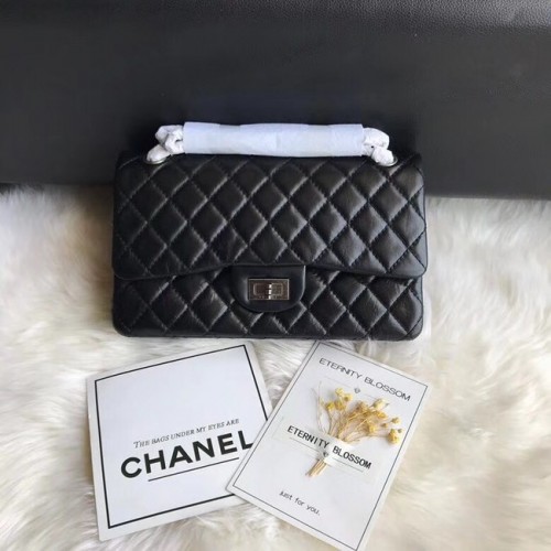Chanel Flap Original Rindsleder 30225 schwarz Silberkette