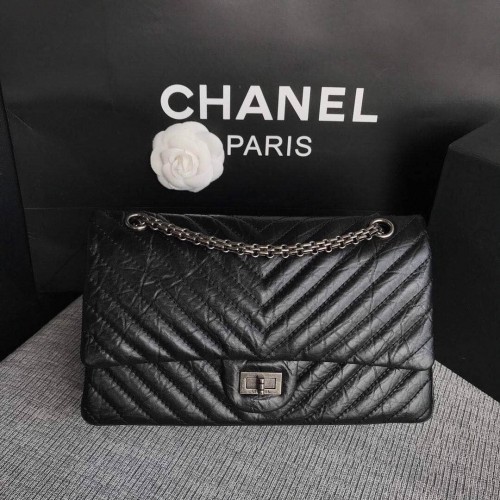 Chanel Flap Original Rindsleder 30225 schwarz Silberkette
