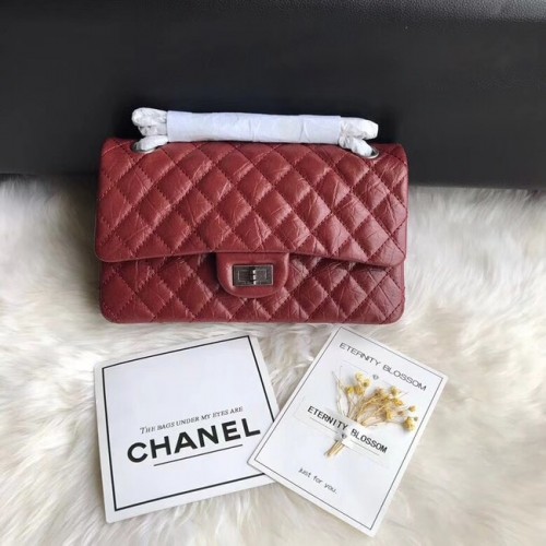 Chanel Flap Original Rindsleder 30225 rot Silberkette