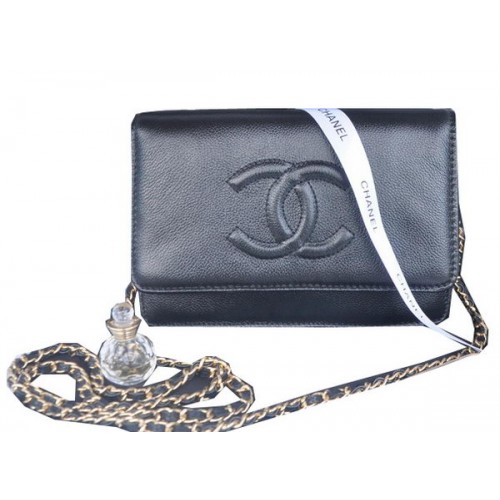 Chanel Flap Umhängetasche Schwarz Kalbsleder CHA33817 Gold